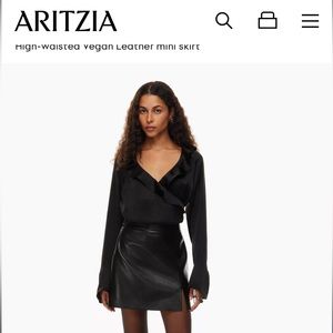 Wilfred High Waisted Vegan Leather Patio Mini Skirt